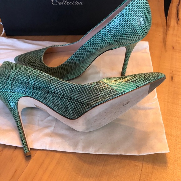 Snakeskin green pumps from the J Crew collection - Picture 4 of 5